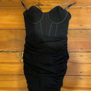 Oh polly black corset dress